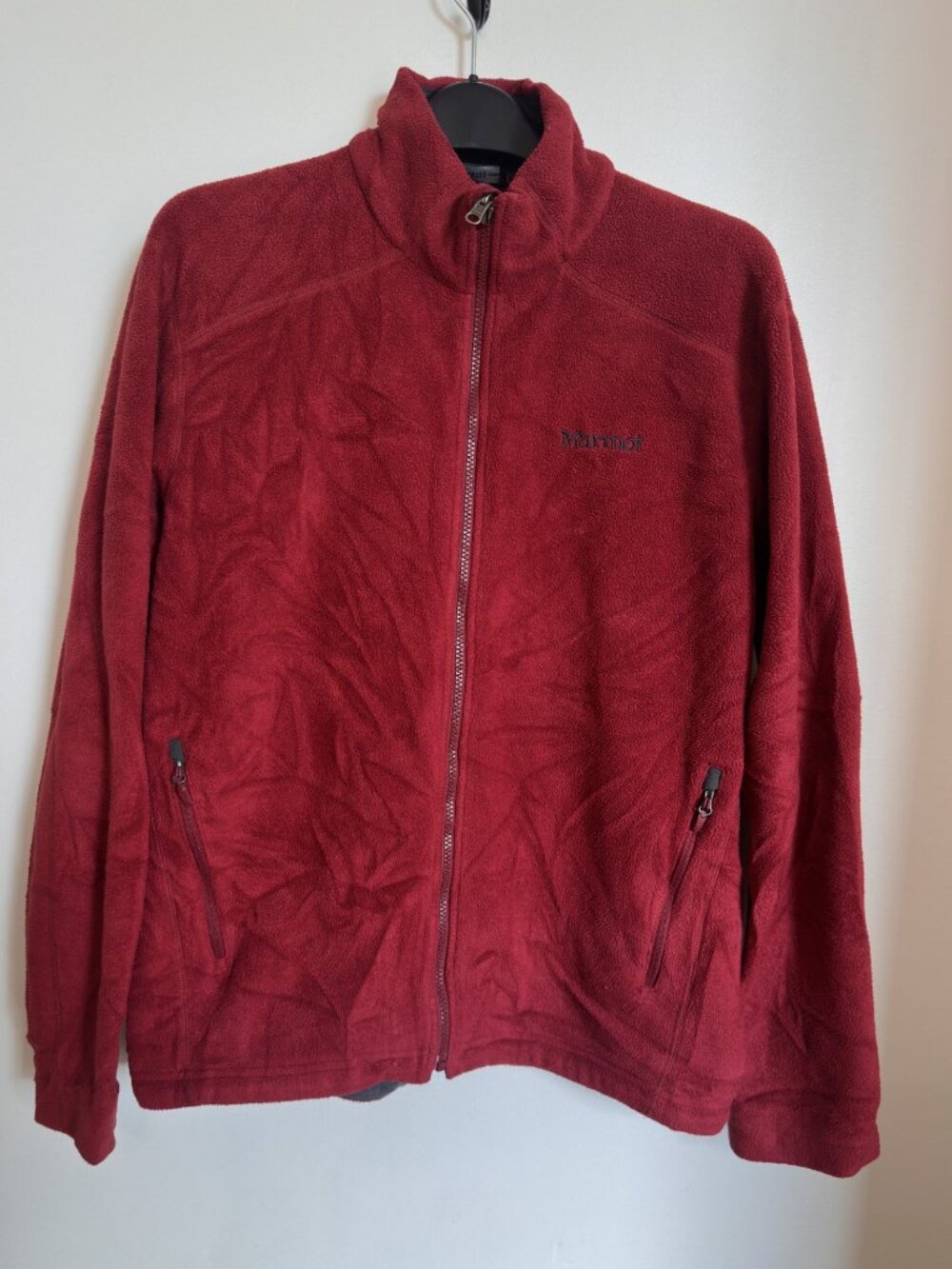 MARMOT RED FLEECE ZIP UP JACKET SIZE LARGE MEN'S